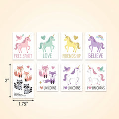 Magical Unicorn Glitter Tattoos - 8 Piece Set