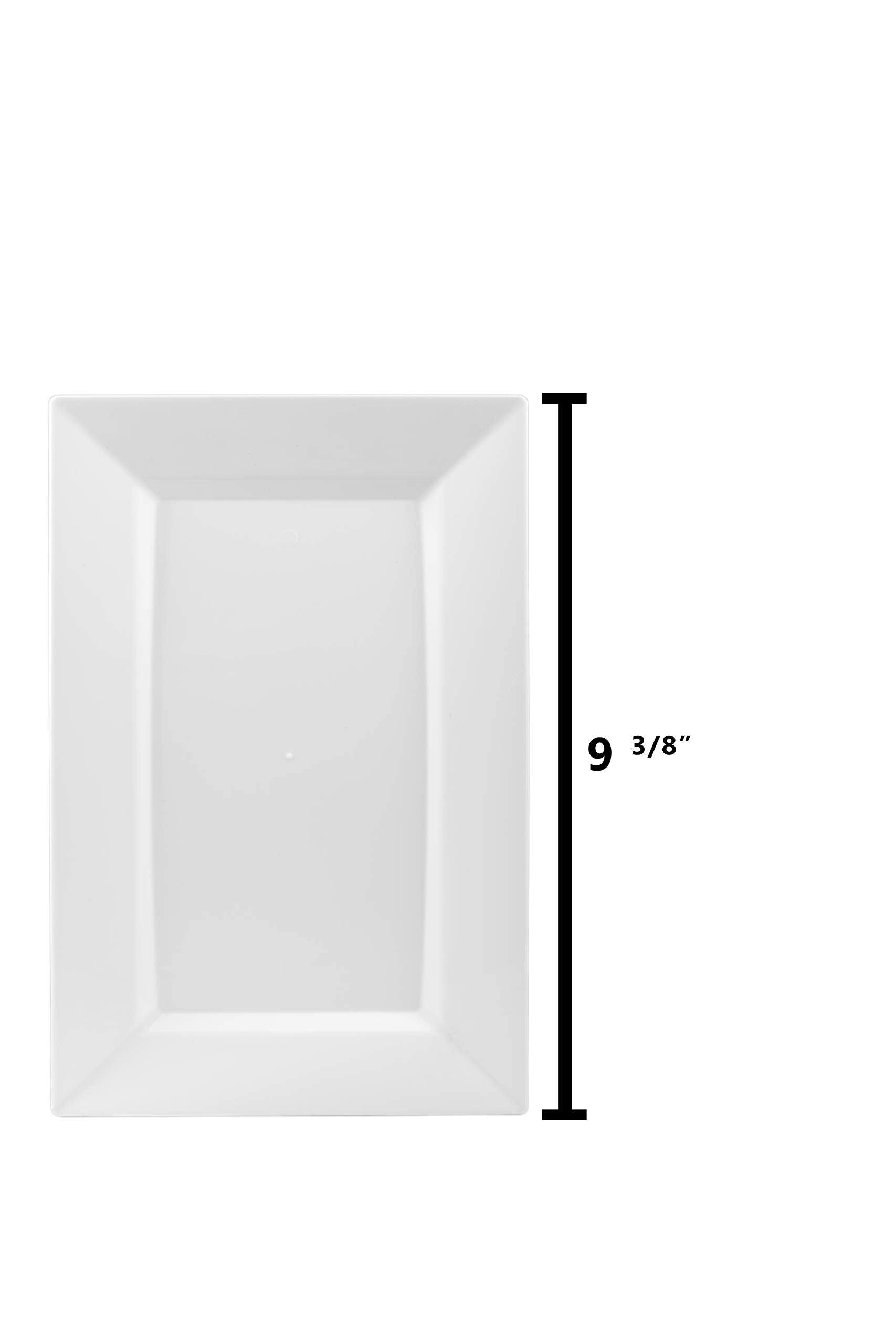 9.5 In. White Rectangular Plates | 10 Count