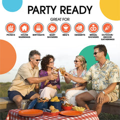 9 In. Orange Paper Plates | 100 Count