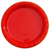 7 In. Red Plastic Plates | 15 Count