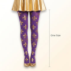Mardi Gras Fleur De Lis Tights