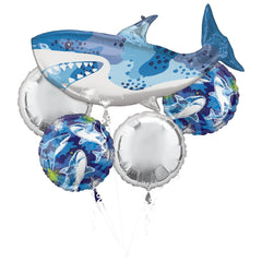 Shark-Themed Birthday Balloon Bouquet Set - 5 Piece