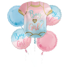 "The Big Reveal" Gender Reveal Balloon Bouquet - 5 Piece Set
