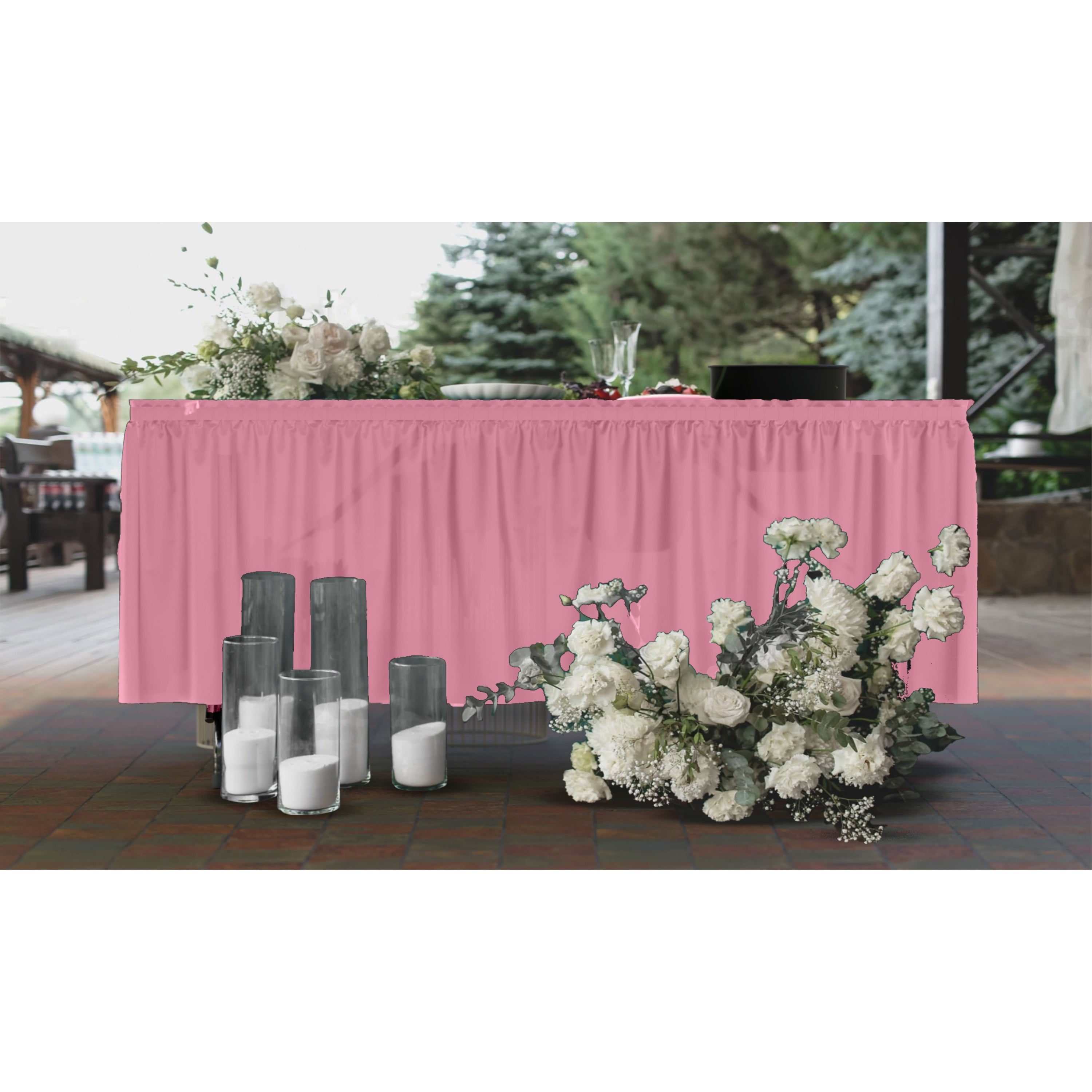 Pink Plastic Table Skirt