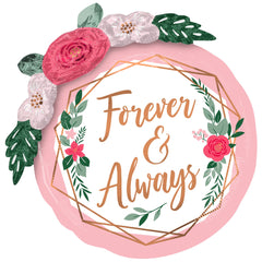 Forever & Always Floral Foil Balloon Garland