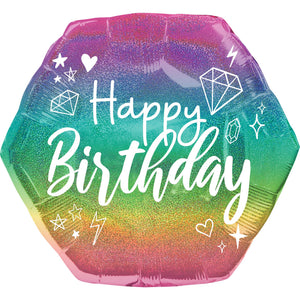 Holographic Sparkle Birthday Balloon - 23"