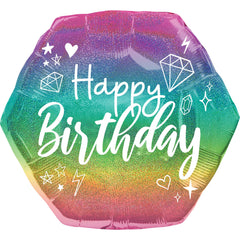 Holographic Sparkle Birthday Balloon - 23"