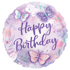 Whimsical Butterfly Happy Birthday Mylar Balloon