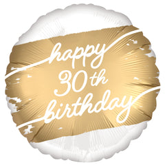 Golden Age 30th Birthday Foil Balloon - Metallic