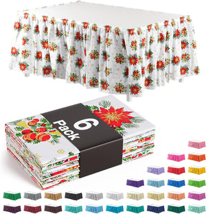 Christmas Printed Table Skirt | 6 Pack - 14 ft. x 29 in.
