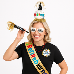 Retirement Celebration Accessory Kit - "Officially Retired" 6-Piece Set