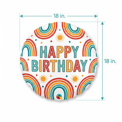 Retro Rainbow Birthday Foil Balloon