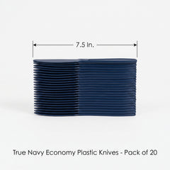 True Navy Economy Plastic Knives - Pack of 20 - 7.5 in.