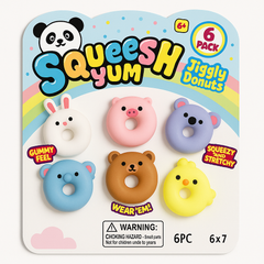 Squeesh Yum Jiggly Donuts Toy - 6 Pack