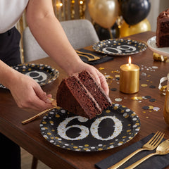 Sparkling 60th Celebration 9" Round Plates
