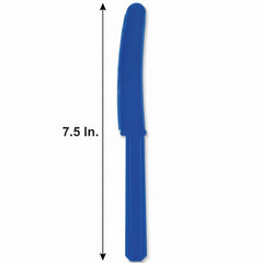 Royal Blue Plastic Knives - Economy Pack - 7.5 in.
