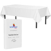 White Flannel Backed Plastic Table Cover 54 In. x 70 In.