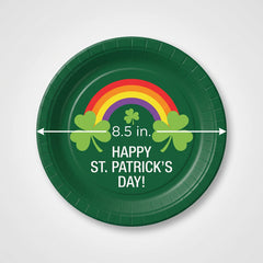 St. Patrick's Day Shamrock Paper Plates - 8.5" Round