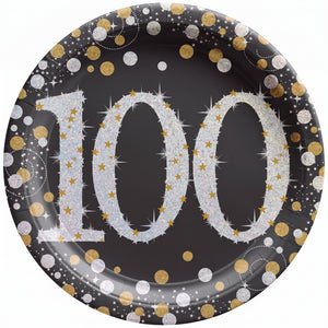 Prismatic 100th Birthday Celebration Plates - 7" Round