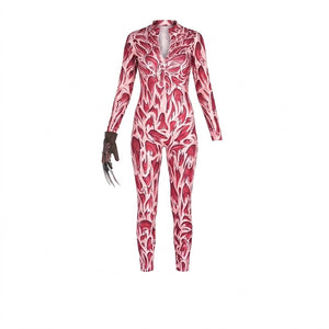 Zombie Scarred Catsuit Costume - Adult L/XL