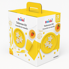 Vibrant Yellow Tableware Kit for 20 Guests