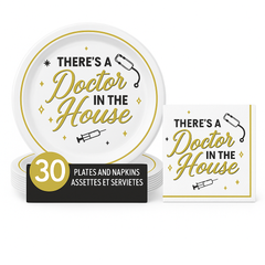 "There's a Doctor in the House" Graduation Party Plate Set - 30 Pack