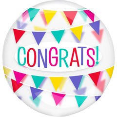 Vibrant "Congrats" Geometric Foil Balloon
