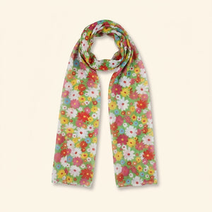 Vibrant Floral Hippie Headscarf - 1960s Costume Accessory