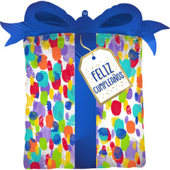 Colorful Birthday Gift-Shaped Foil Balloon