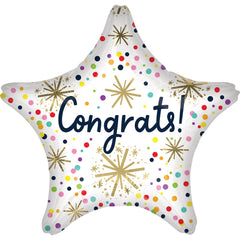 Sparkling Congrats Star Foil Balloon