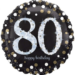 Sparkling 80th Birthday Foil Balloon - 18 Inch