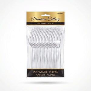 Premium Clear Plastic Forks - Extra Heavy Weight - 7.5 in.