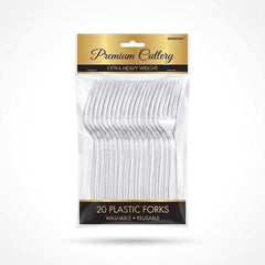 Premium Clear Plastic Forks - Extra Heavy Weight - 7.5 in.