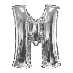 34 In. Silver Letter M Balloon