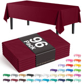 Premium Burgundy Plastic Table Cover | Case of 96