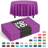 Premium Round Magenta Plastic Table Cover | Case of 96