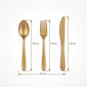 Gold Plastic Cutlery Set - 64 Piece Assortment - 7.5 in.