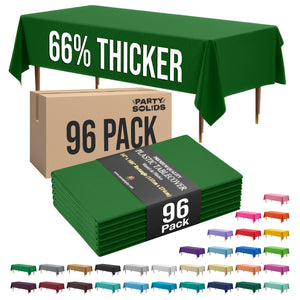 Premium Emerald Green Plastic Table Cover | Case of 96 | 54 in. x 108 in.