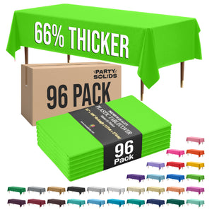 Premium Lime Green Plastic Table Cover | Case of 96 | 54 in. x 108 in.