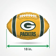Green Bay Packers Football Shaped 18" Foil Mylar Balloon