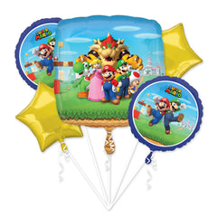 Super Mario Bros Foil Balloon Bouquet
