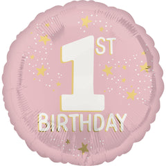 Little Miss 1st Birthday Pink Foil Balloon