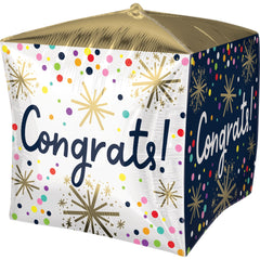 Cubez Congrats Confetti Metallic Balloon