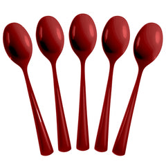 Burgundy Plastic Spoons | 25 Count