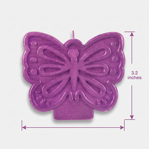 Butterfly Flutter Wax Birthday Candle, 3-Inch, Metallic Purple