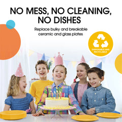 7 In. Yellow Plastic Plates | 100 Count
