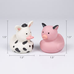Barnyard Friends Rubber Duck Favors - Cow & Pig Designs, 8 Pack