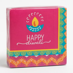 Diwali Celebration Beverage Napkins - 5 in.