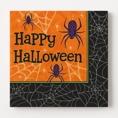 Spooky Halloween Spider Web Beverage Napkins