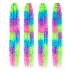 Retro 80s Crimped Hair Extensions - Multi-Colored, 4-Pack